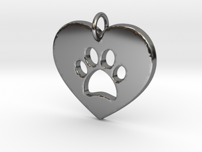 I Love My Dog Pendant- Makom Jewelry in Fine Detail Polished Silver
