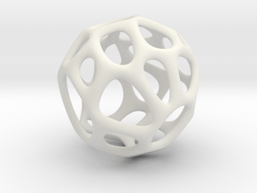 Sphere Voronoi V6 - 1 Inch - 28 Degree in White Natural Versatile Plastic