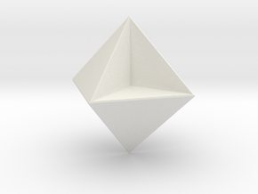 Tetrahemihexahedron - 1 Inch in White Natural Versatile Plastic