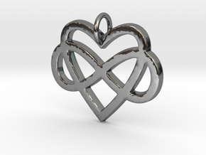 Heart Pendant- Makom Jewelry in Fine Detail Polished Silver