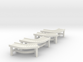 Roller Conveyor 45°-90° (x4) 1/100 in White Natural Versatile Plastic