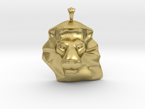 Lion Pendant in Natural Brass