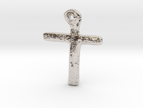 Oak Island Cross Pendant Small in Rhodium Plated Brass