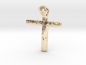 Oak Island Cross Pendant Small in 14k Gold Plated Brass