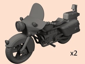 28mm Police motorcycle x2 in Tan Fine Detail Plastic