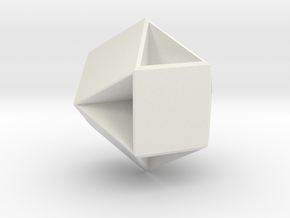 Cubohemioctahedron - 1 Inch in White Natural Versatile Plastic