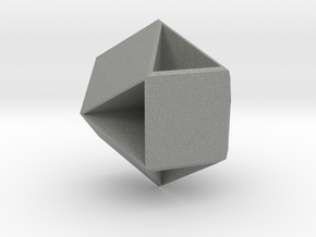 Cubohemioctahedron - 1 Inch in Gray PA12