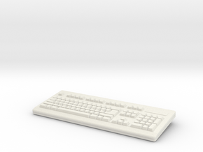 Computer Keyboard 01. 1:6 Scale in White Natural Versatile Plastic