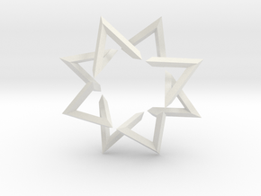 Regular 3D Polygon: (+++---)^4-rotated (medium) in White Natural Versatile Plastic