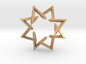 Regular 3D Polygon: (+++---)^4-rotated (medium) in Natural Bronze