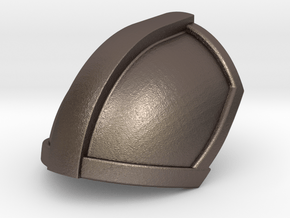 Mandalorian Pauldron | CCBS Scale in Polished Bronzed-Silver Steel