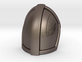 Mandalorian Mudhorn Pauldron | CCBS Scale in Polished Bronzed-Silver Steel