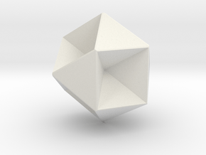 Octahemioctahedron V1 - 10mm in White Natural Versatile Plastic