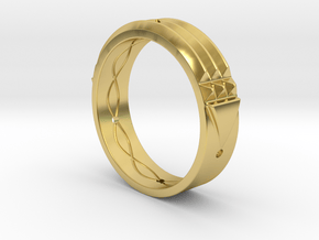 Atlantis Ring 15 in Polished Brass