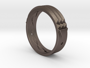 Atlantis Ring 15 in Polished Bronzed-Silver Steel