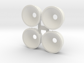 Aero wheel inserts as used on SCX 90 IMSA in White Natural Versatile Plastic