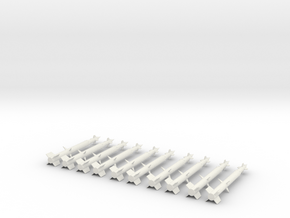 1/144 Scale Spartan Missile set of 10 in White Natural Versatile Plastic