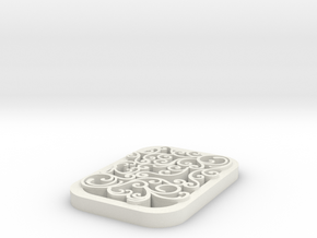 square swirl pendant 1 in White Natural Versatile Plastic