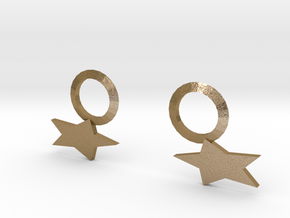 Star earrings in Polished Gold Steel