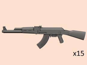 1/24 AK-47 assault rifles in Clear Ultra Fine Detail Plastic