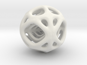 Geo Sphere  in White Natural Versatile Plastic