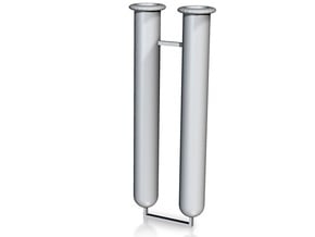 Tube - half inch test tube with lip x2 in White Natural Versatile Plastic