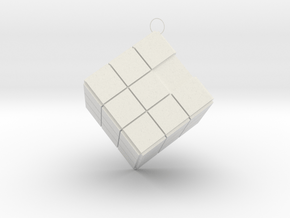 Rubik's Cube Charm in White Natural Versatile Plastic