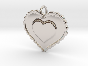 Heart  Pendant - Makom Jewelry in Rhodium Plated Brass