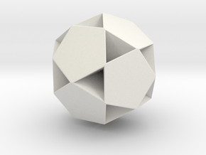 Small Dodecahemidodecahedron - 1 Inch in White Natural Versatile Plastic
