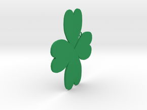 Lucky Clover Charm in Green Processed Versatile Plastic: Small