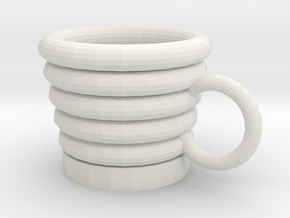 Spiral Water Cup in White Natural Versatile Plastic