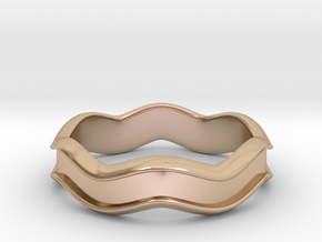 Wavy Ring in 14k Rose Gold Plated Brass: 5.5 / 50.25