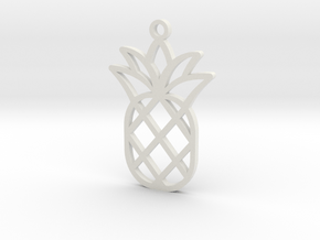 Pineapple Charm in White Natural Versatile Plastic