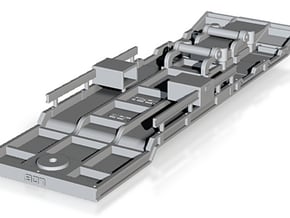 3-Achs Tieflader Rahmen / 3-axle low bed frame in Tan Fine Detail Plastic
