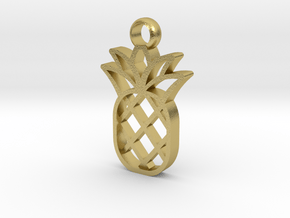 Mini Pineapple Charm in Natural Brass