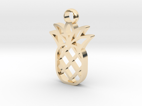 Mini Pineapple Charm in 14k Gold Plated Brass