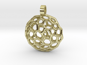 Circle Voronoi Necklace Pendant in 18k Gold Plated Brass