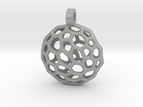 Circle Voronoi Necklace Pendant in Aluminum