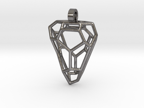 Triangle Voronoi Necklace Pendant in Polished Nickel Steel
