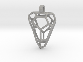 Triangle Voronoi Necklace Pendant in Aluminum
