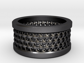 Tri Mesh in Polished and Bronzed Black Steel: 10 / 61.5