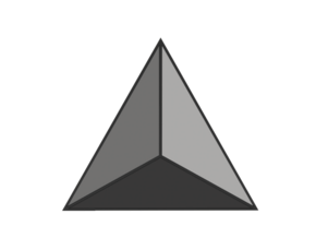 Tetrahedron 1 inch - Platonic Solid  in Tan Fine Detail Plastic