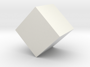 Cube Geometry 1 inch - Platonic Solid in White Natural Versatile Plastic