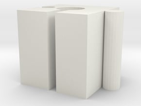 Building block cable organizer in White Natural Versatile Plastic: Extra Small