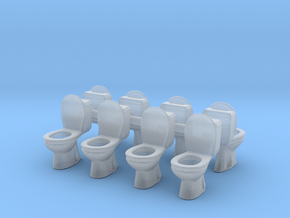 Toilet WC (x8) 1/64 in Smooth Fine Detail Plastic