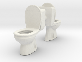 Toilet WC (x2) 1/35 in White Natural Versatile Plastic