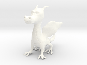 Young Dragon Figurine in White Processed Versatile Plastic
