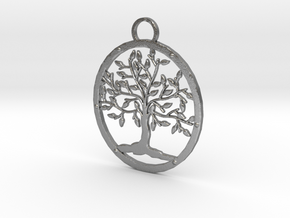 Tree Pendant in Natural Silver