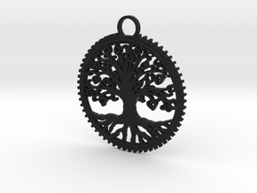 Tree Pendant in Black Natural Versatile Plastic