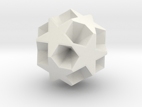 Small Dodecahemicosahedron - Thicken 1mm - 1 Inch in White Natural Versatile Plastic